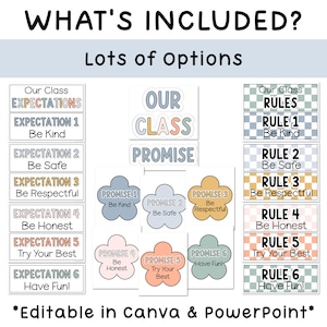 Boho Classroom Posters for Classroom Agreements, Class Promise, Norms ...
