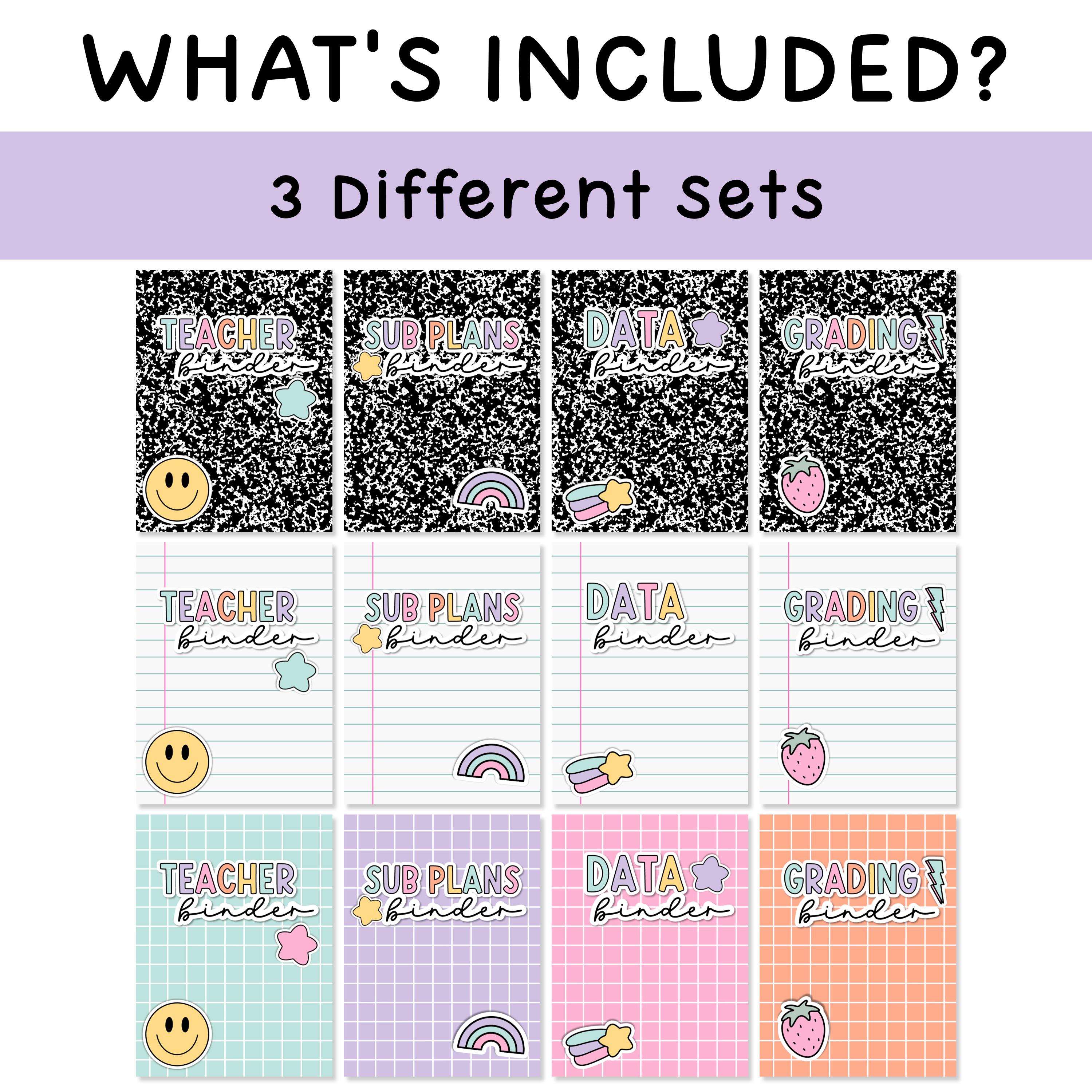 Editable Binder Covers and Spines for Pastel & Composition Notebook ...