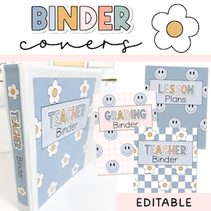 Capas para fichários de professores - editáveis, capas de fichários estilo boho e modelos de lombada combinam com decoração boho para sala de aula