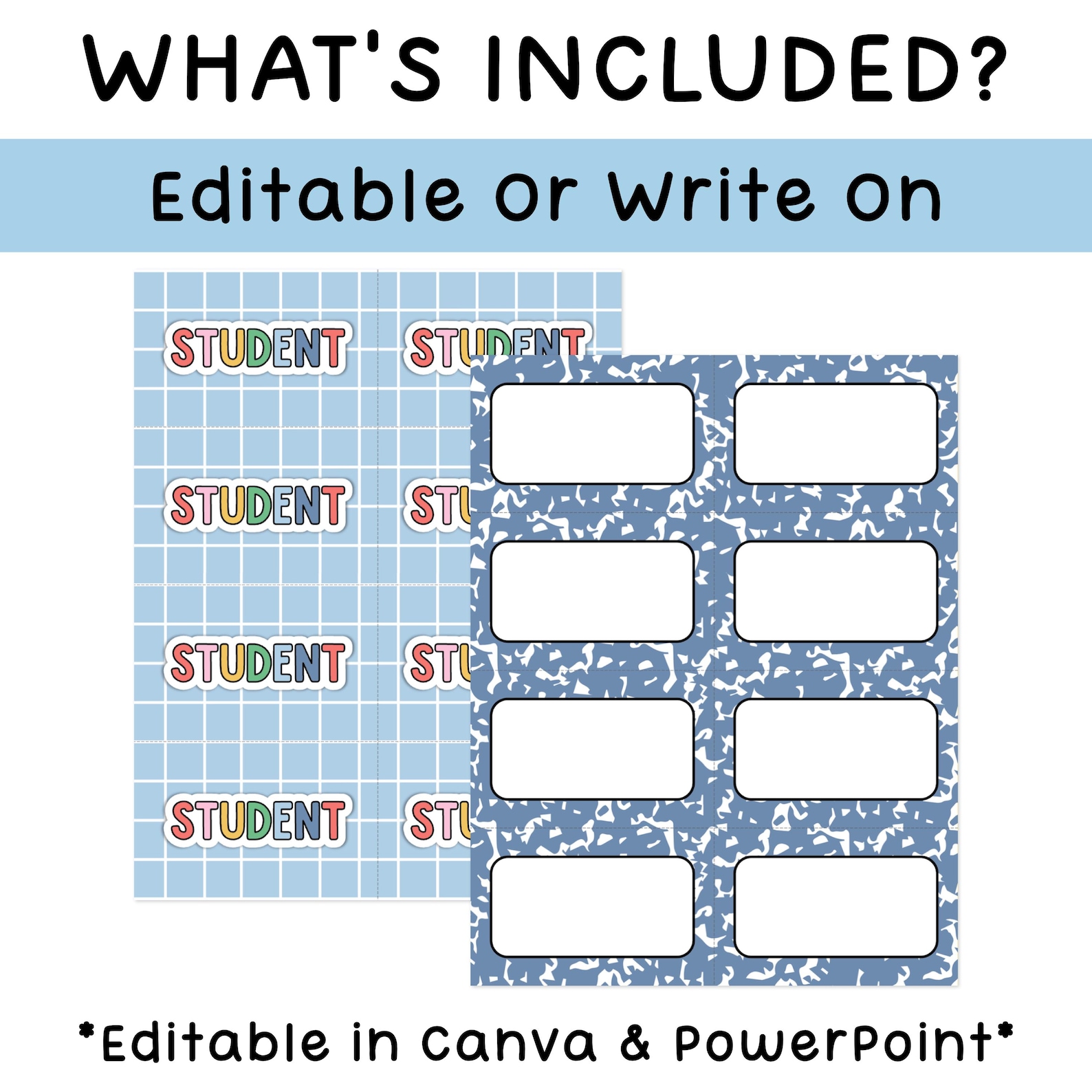 Student Name Labels for Composition Notebook & Bright Classroom Decor ...
