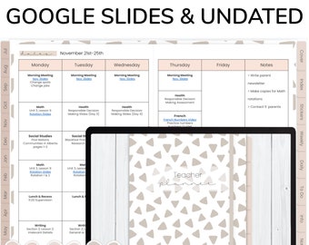 Boho Teacher Planner | Google Slides Teacher Planner | Neutral Teacher Planner | Digital Teacher Planner Undated