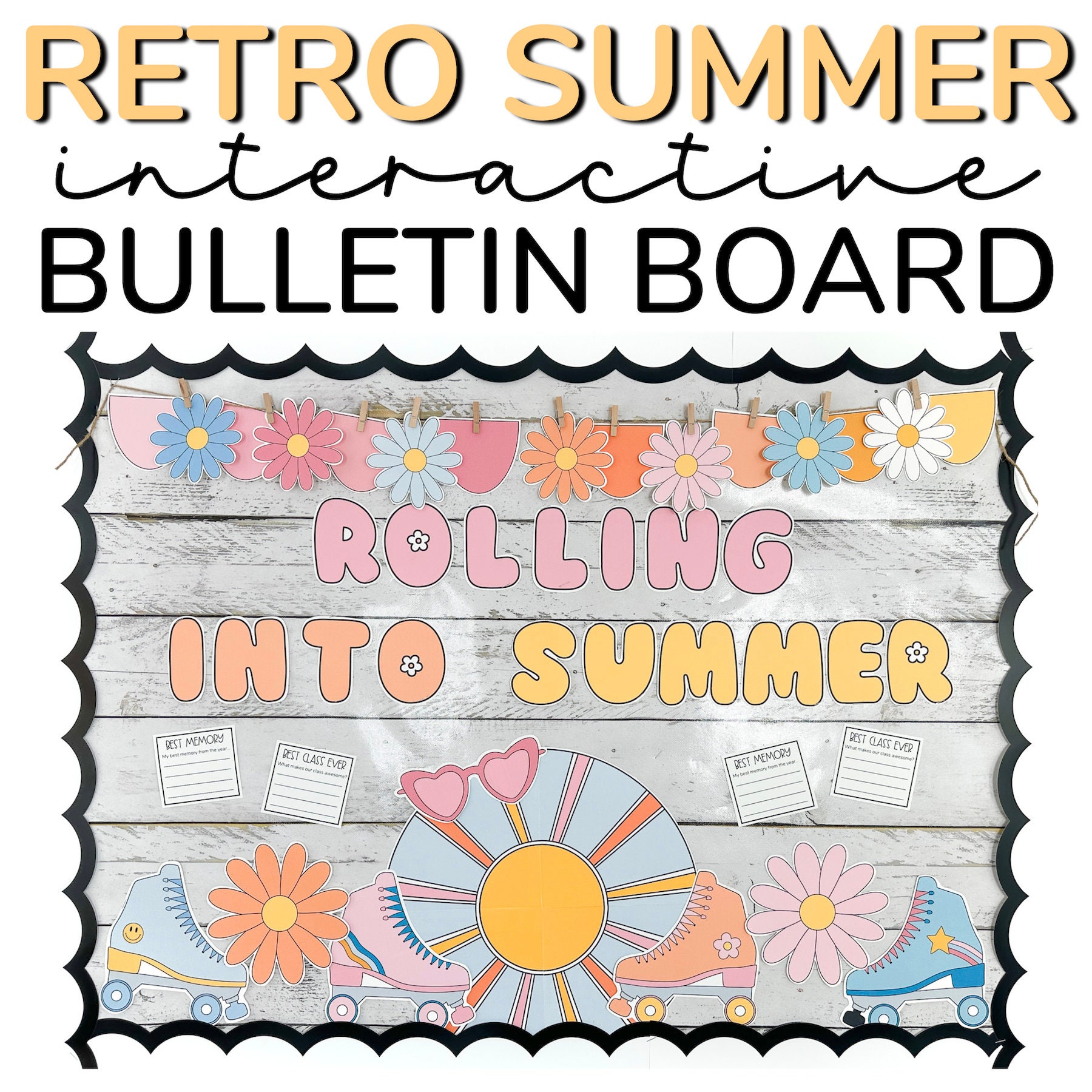 Retro Summer Bulletin Board & Summer Classroom Door Decor - Etsy