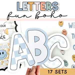 Letras bohemias para tablones de anuncios y letras imprimibles para tablones de anuncios