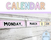 Pastel Calendar Editable for Composition Notebook & Pastel Classroom Decor Theme