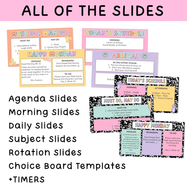 5000 Classroom Slides & Teacher Slides Templates - Daily Slides, Agenda ...