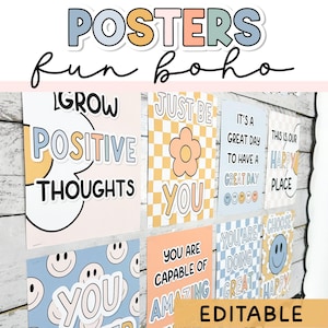 Boho Posters - Editable Classroom Posters For Modern Boho Classroom Decor