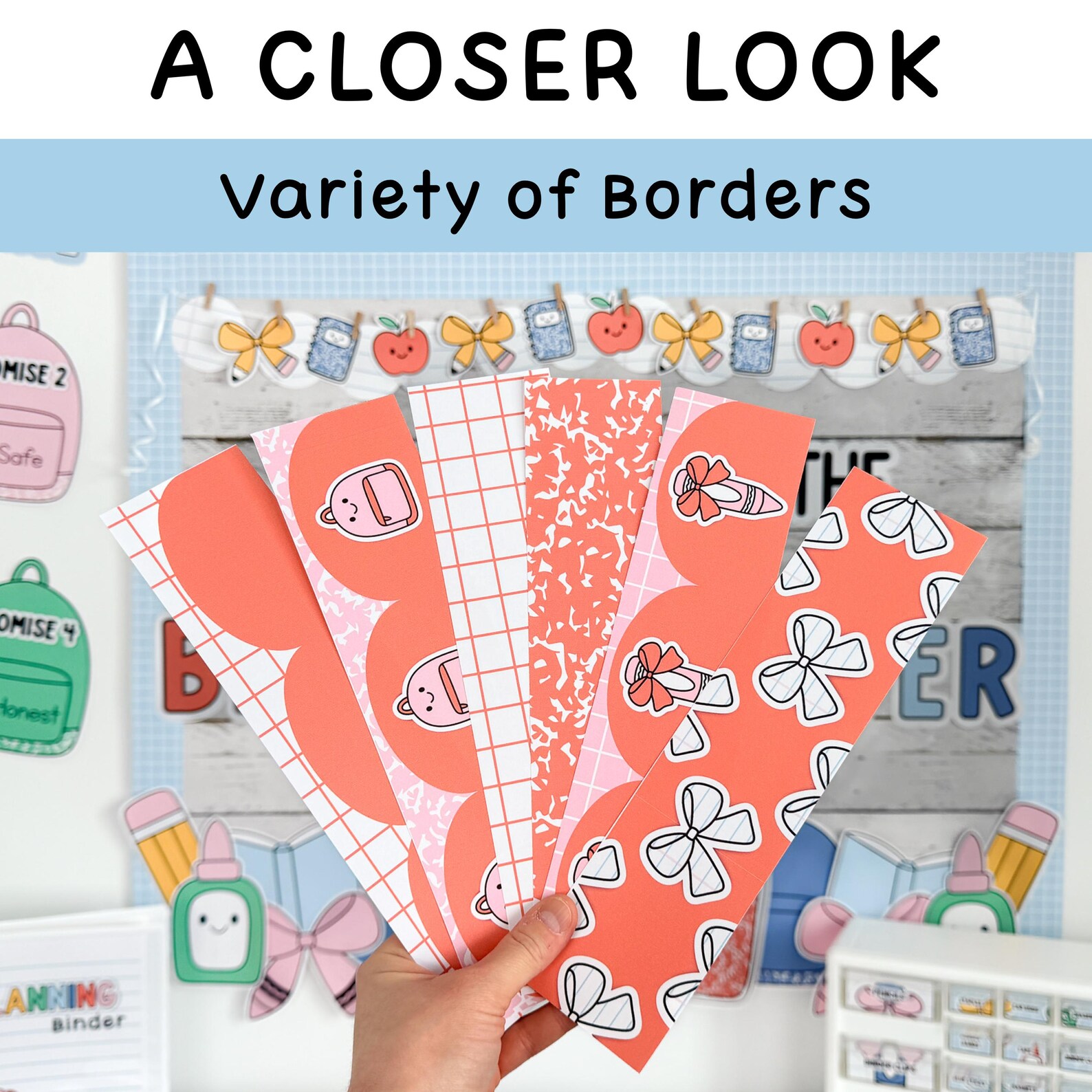 Bright Printable Bulletin Board Borders for Composition Notebook ...
