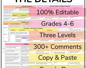 300+ Grade 4, 5, 6 Report Card Comments Editable in Google Docs- Beg, Mid Year & End of Year Comments - Etsy 300+ Grade 4, 5, 6 Report Card Comments Editable in Google Docs- Beg, Mid Year & End of Year Comments - Etsy