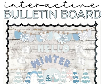Winter Bulletin Board Kit - Snowman Door Decor or Winter Door Decor