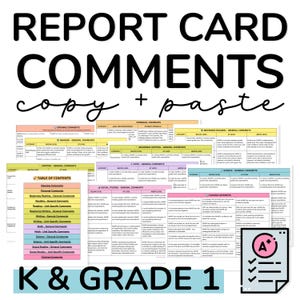 300+ Kindergarten Report Card Kommentaren & Note 1 Report Card Kommentaren, Bearbeitbar in Google Docs - Beginn, Mitte Jahr und Ende des Jahres Kommentare