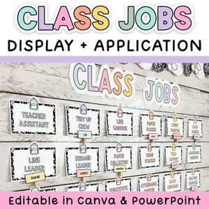 Composition Notebook Decor Class Jobs Editable & Classroom Job Application for Pastel and Composition Notebook Classroom Decor Theme