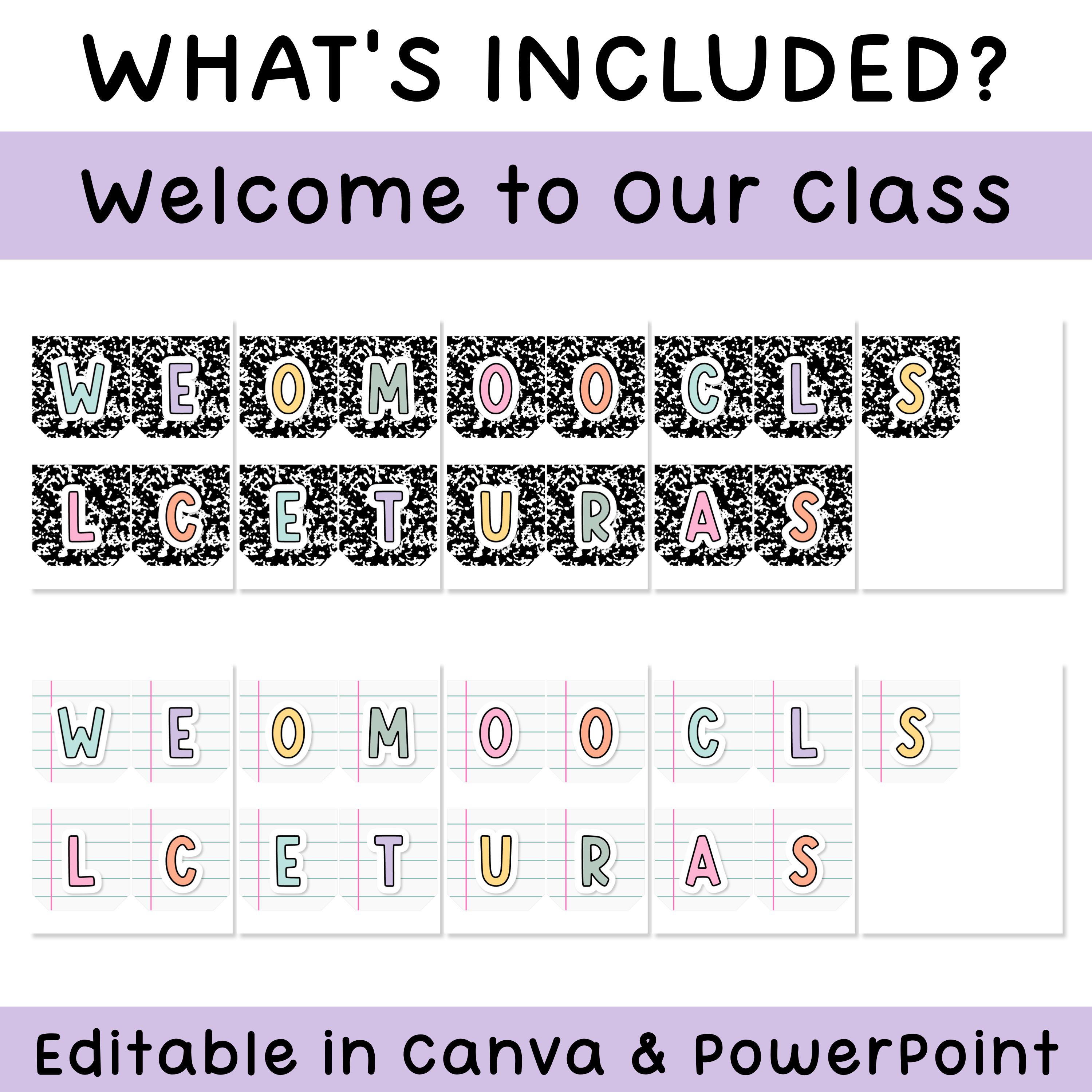 Composition Notebook Decor Banner With Editable Banner Letters for ...