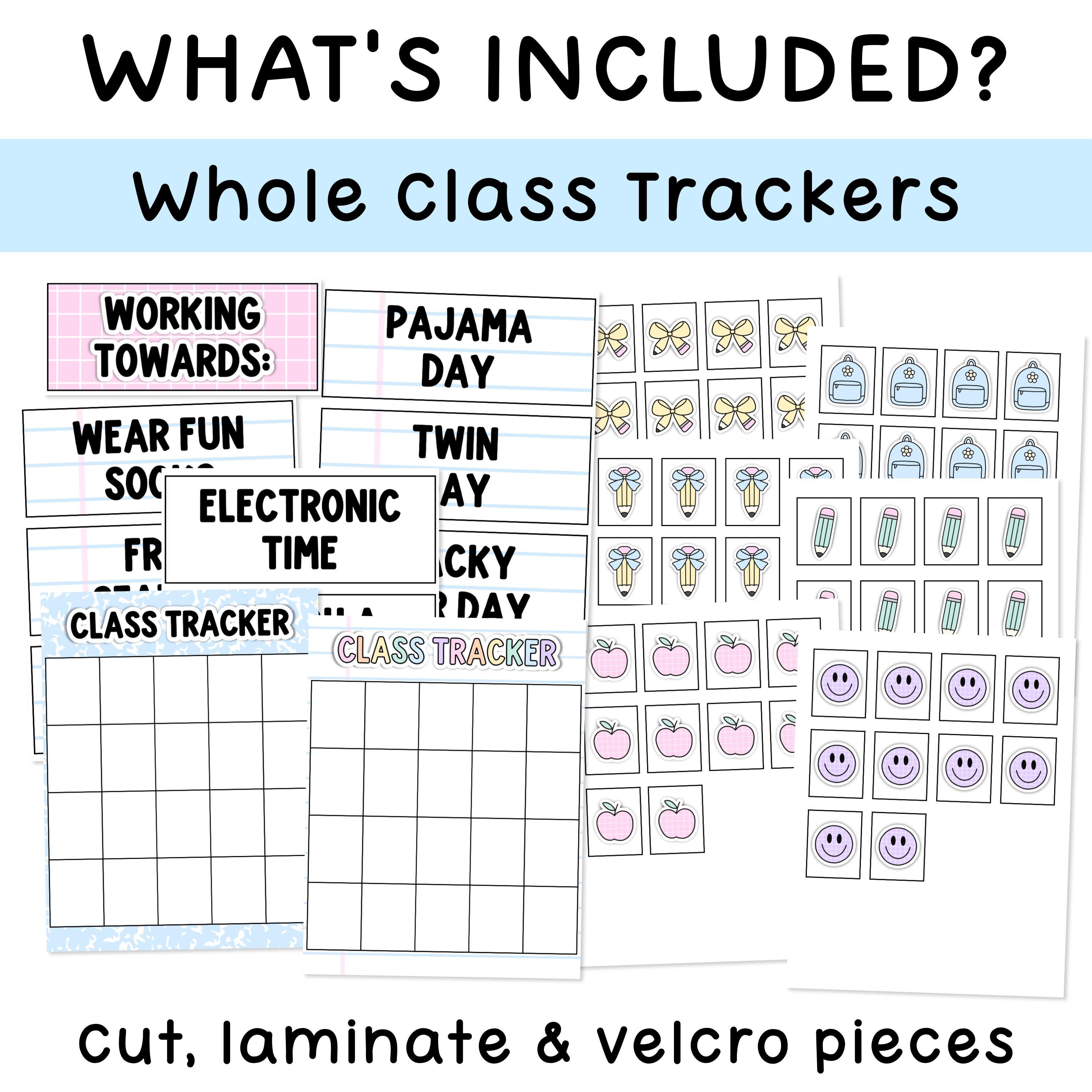 Pastel Incentive Charts for Whole Class Reward System Matches ...