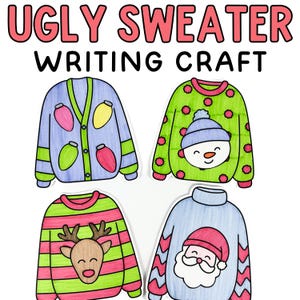 Christmas Bulletin Board Kit - Ugly Christmas Sweater Craft, Writing ...
