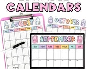 Teacher Calendar 2024-2025 for Teacher Planning | Class Calendar for Class Newsletter