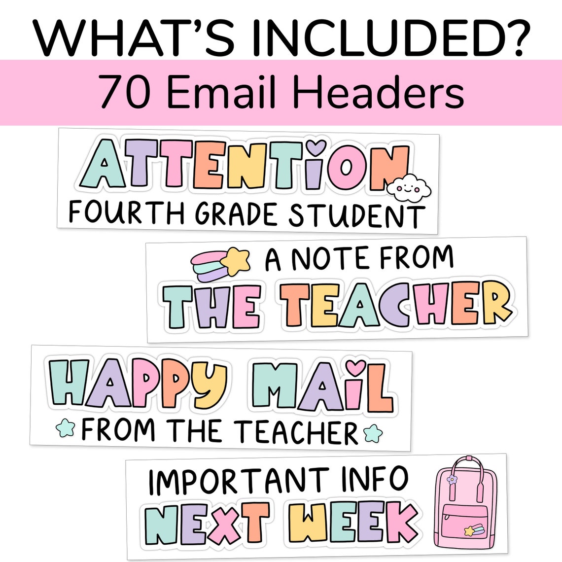 Student Worksheet Header Teacher Email Signature | Email Signature Template & Email Headers for ...