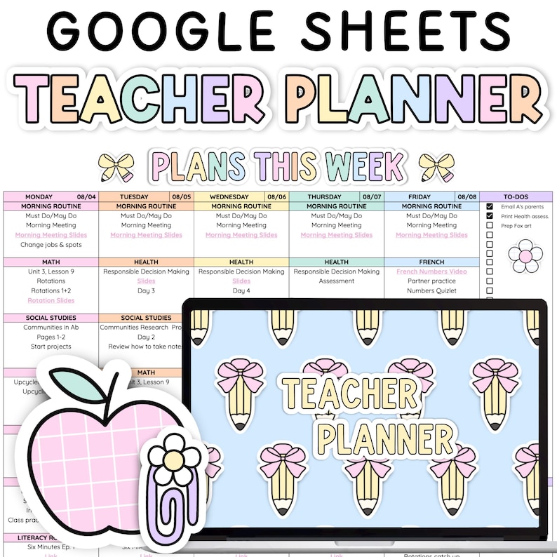 Digital Teacher Planner & Google Sheets Teacher Planner for 2025-2026 ...
