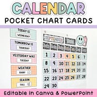 Classroom Calendar Display and Weather Station, Printable Pastel Soft ...