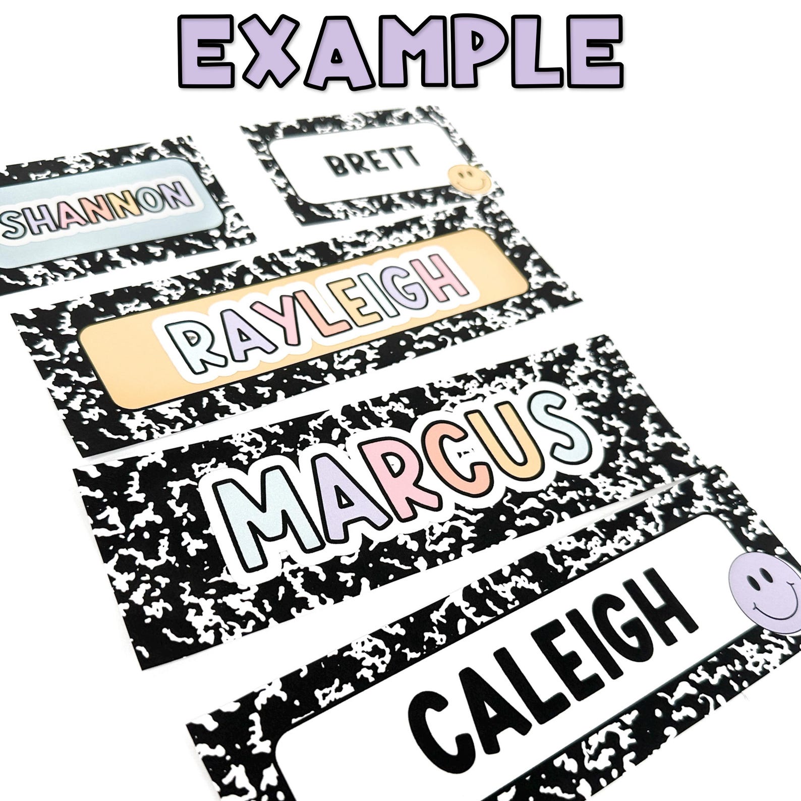 Student Name Labels for Composition Notebook Classroom Decor Classroom ...