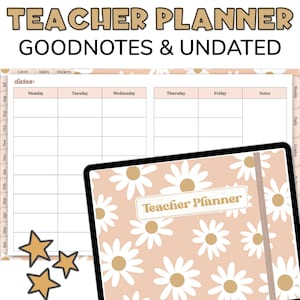 Retro Teacher Planner | Goodnotes Teacher Planner | Undated iPad Teacher Planner | Retro Classroom Decor