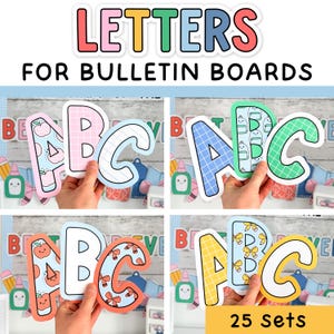 Bright Bulletin Board Letters for Bright & Composition Notebook Classroom Decor