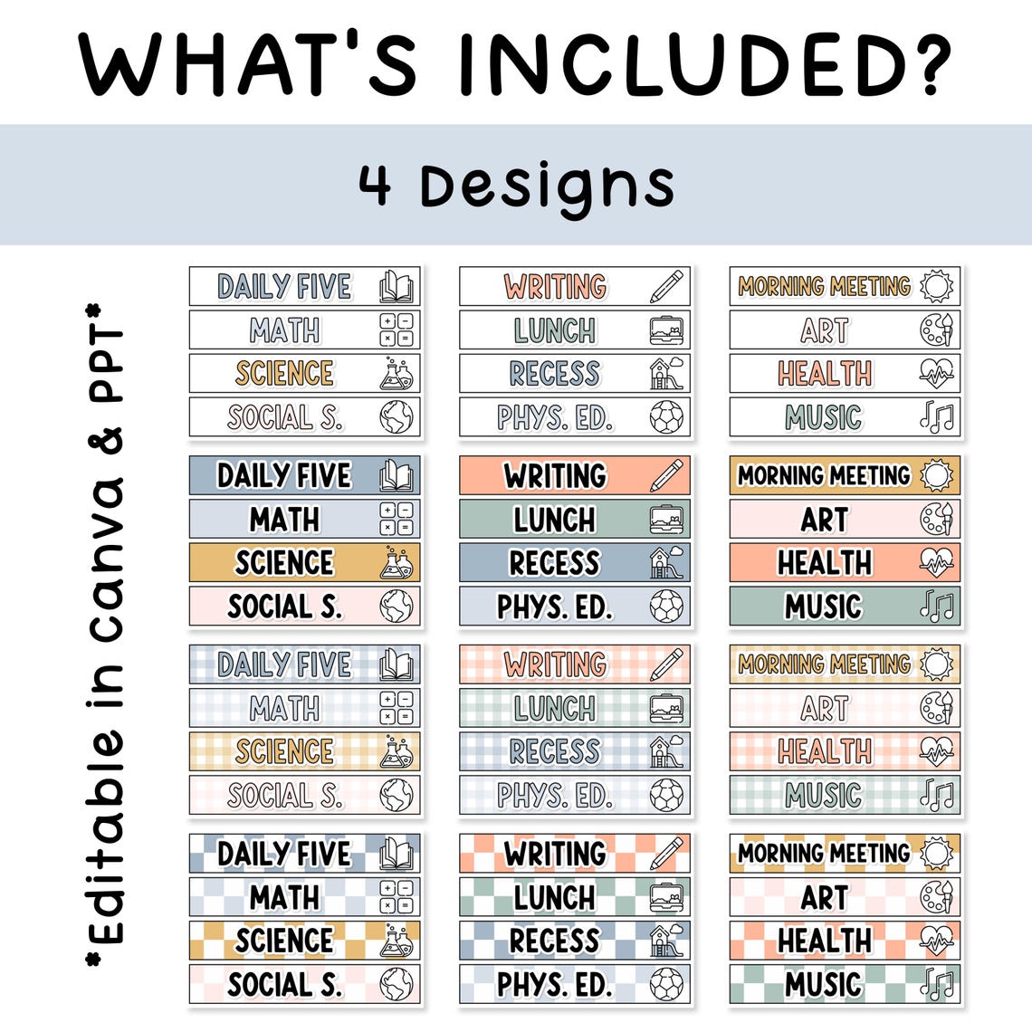 Boho Daily Schedule Cards - Editable Visual Schedule & Class Schedule ...