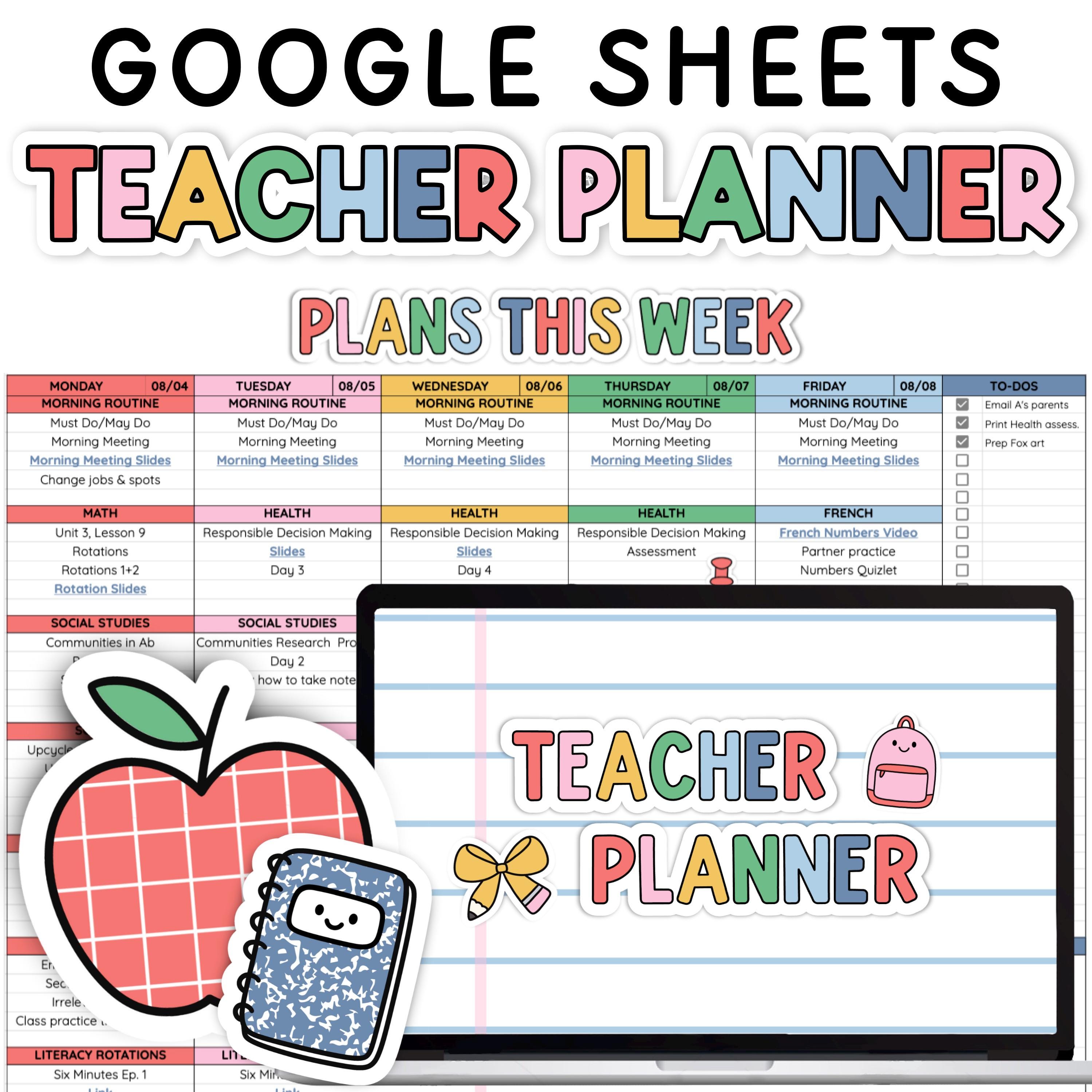 Digital Teacher Planner: A Google Sheets Teacher Planner for 2026-2027 ...