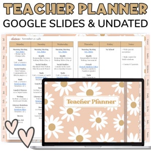 Retro Teacher Planner | Undated Digital Teacher Planner | Groovy Google Slides Teacher Planner