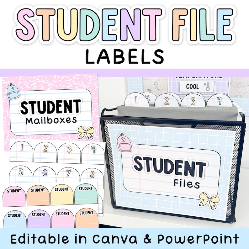 Student File Labels, Student Mailbox Labels, Absent Folders, File ...
