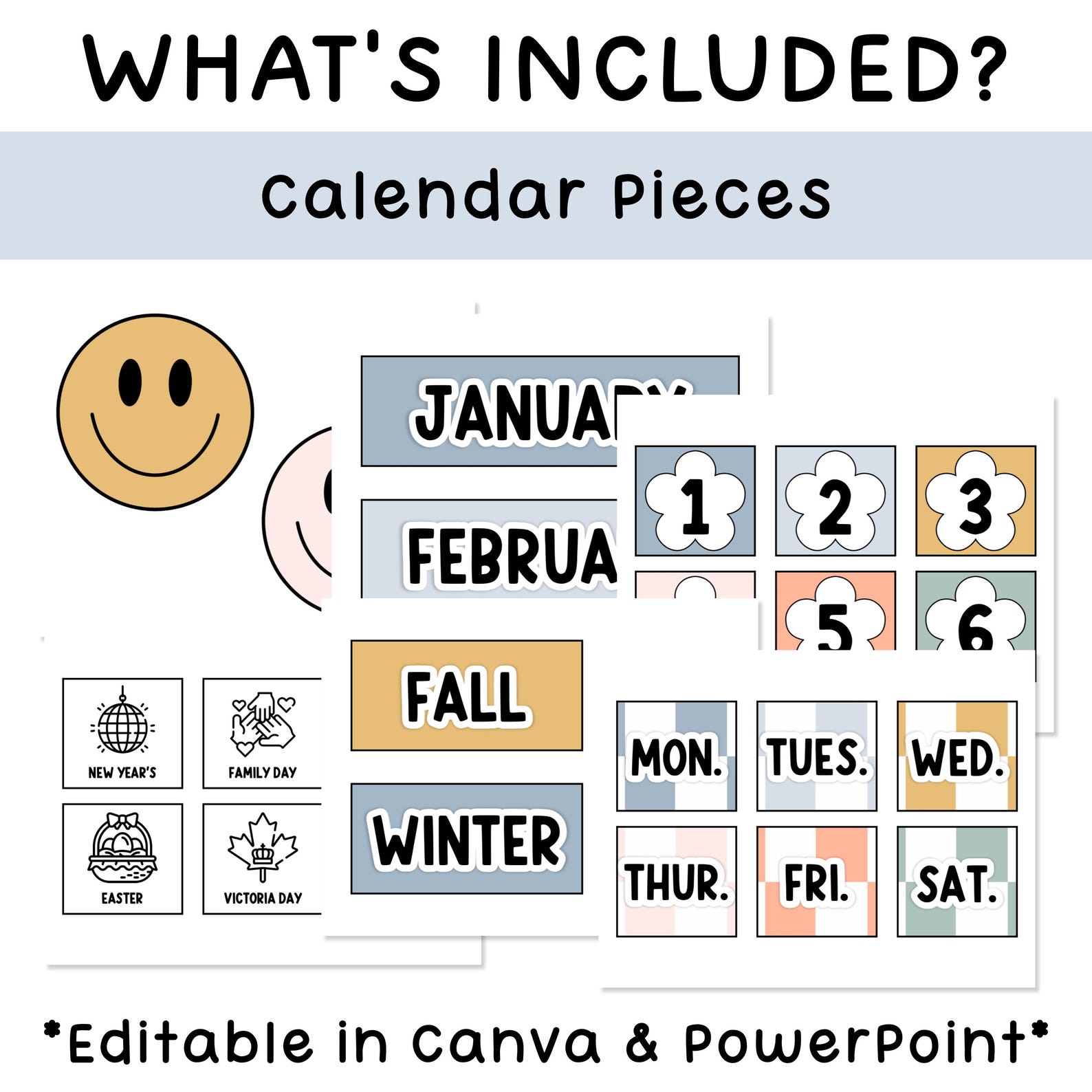 Boho Classroom Calendar Pocket Chart With Editable Calendar Numbers ...