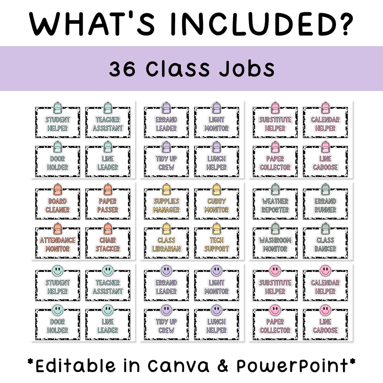 Composition Notebook Decor Class Jobs Editable & Classroom Job ...