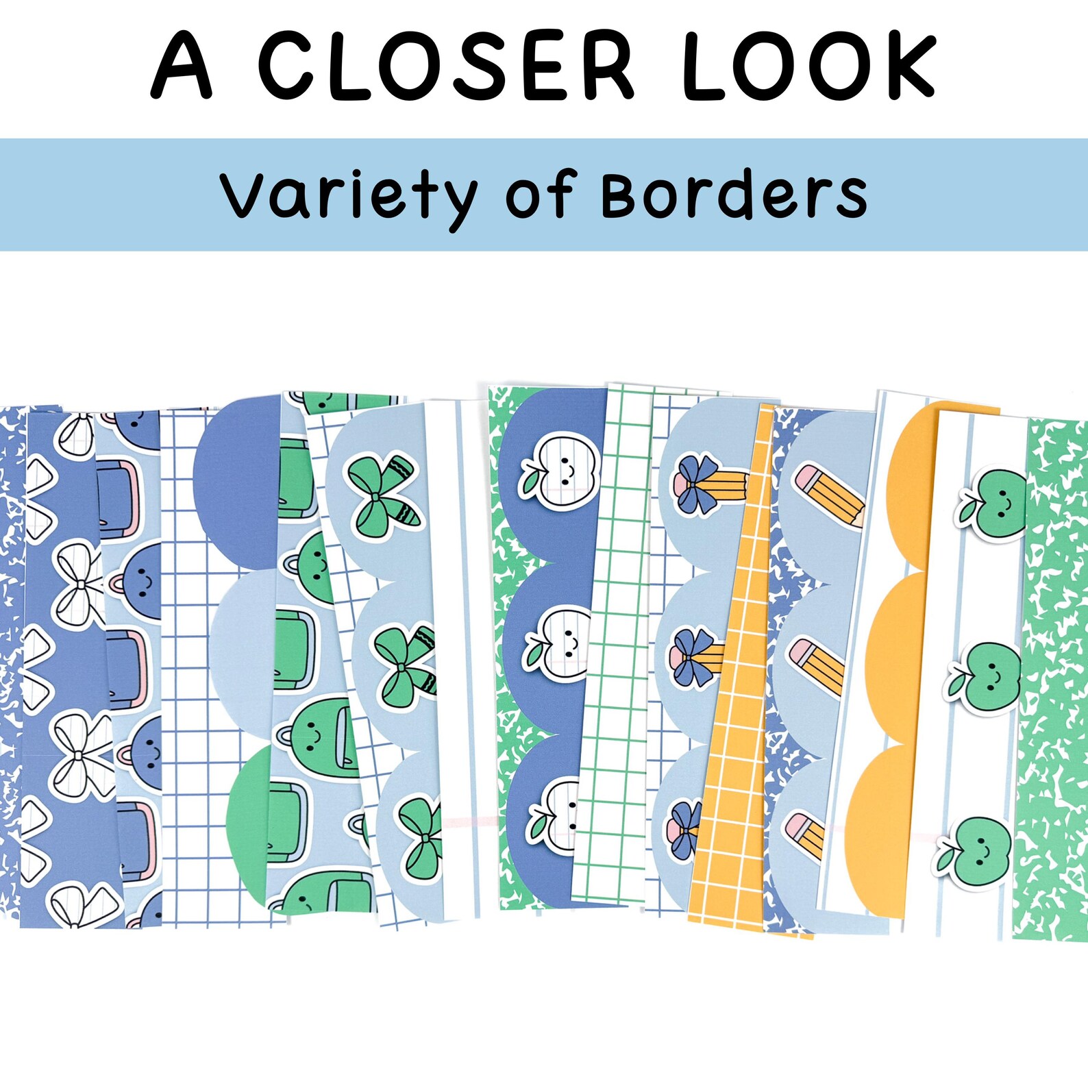 Bright Printable Bulletin Board Borders for Composition Notebook ...