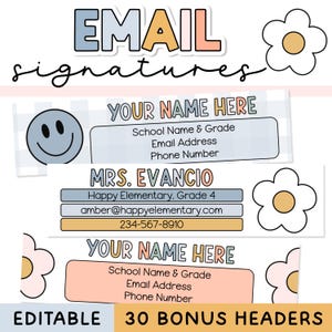 Boho Teacher Email Signature Template - Editable and Matches Boho Classroom Decor Bundle