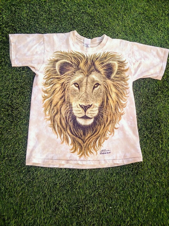Vintage 1994 Liquid Blue African Lion All Over Pri