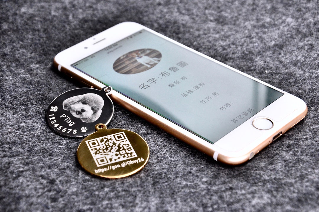 Ptag Personalized QR Code Engraved Pet Tag ID Custom Name Dog Cat Dog ...