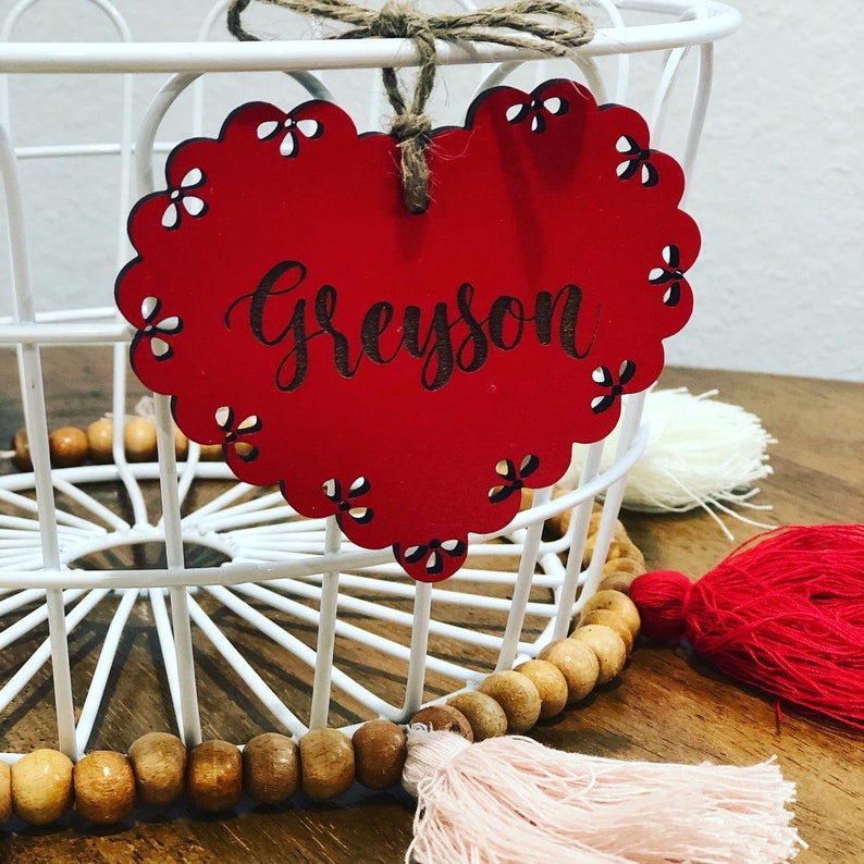 Valentine Gift Tag Valentine Tag Valentine/'s Day Name Tag Valentine Basket Tag