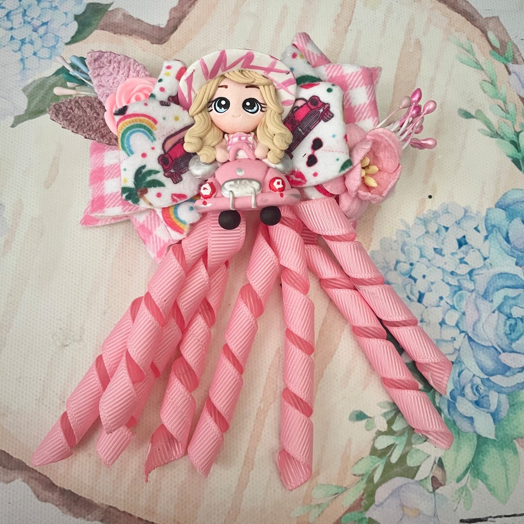 Doll Hair Clip for Toddlers Pink Gingham Hair Bow for Kids Etsy