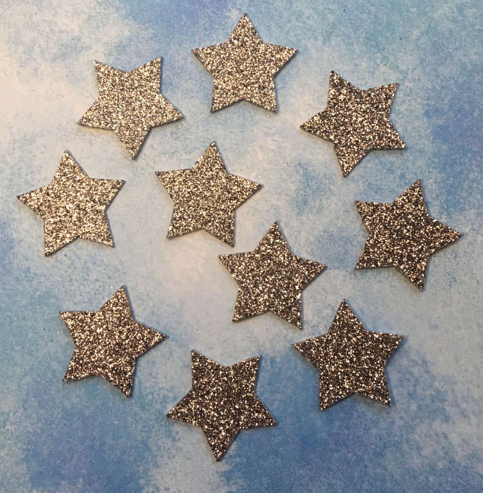 15 Glitter Felt Silver Star Embellishments 3cm x 3cm Perfect Etsy