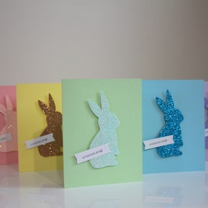 Lot de 5 cartes et enveloppes Lapin pastel