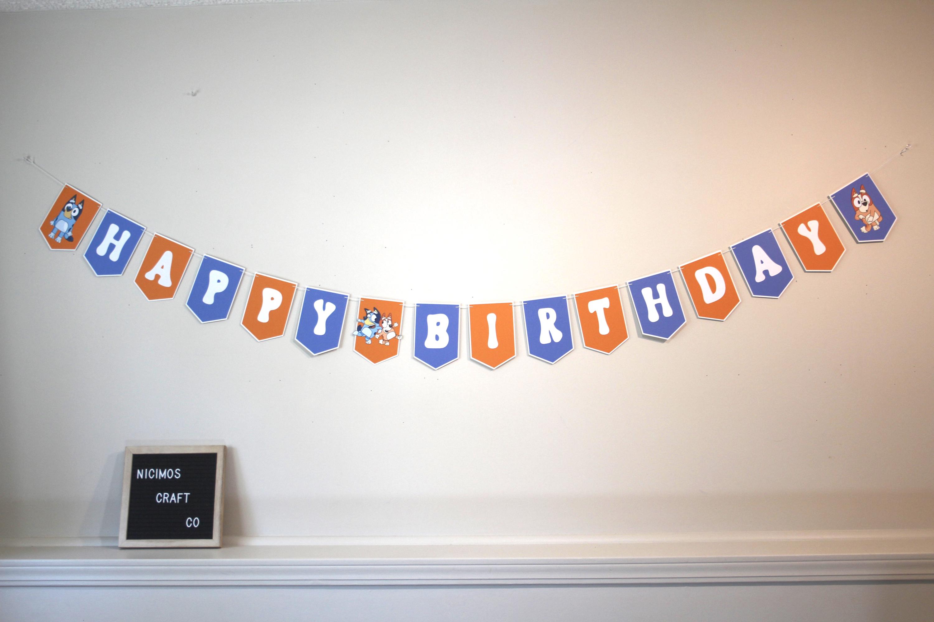 Bluey Inspired Birthday Bunting – Happy Birthday Banner