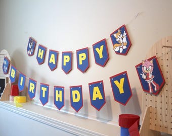 Sonic the Hedgehog & Friends Geburtstag/Party Wimpelkette