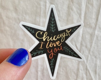 Chicago Vinyl Sticker, Weatherproof Die Cut Sticker