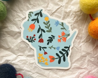 Wisconsin Vinyl Sticker, Weatherproof Die Cut Sticker