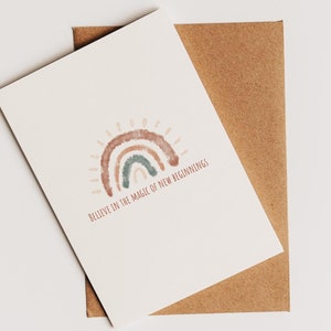 Handmade Greeting Card - Birthday Card - Blank Card - Boho Rainbow Card