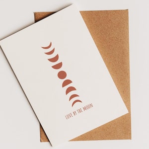 Handmade Greeting Card - Birthday Card - Blank Card - Boho Moon Card