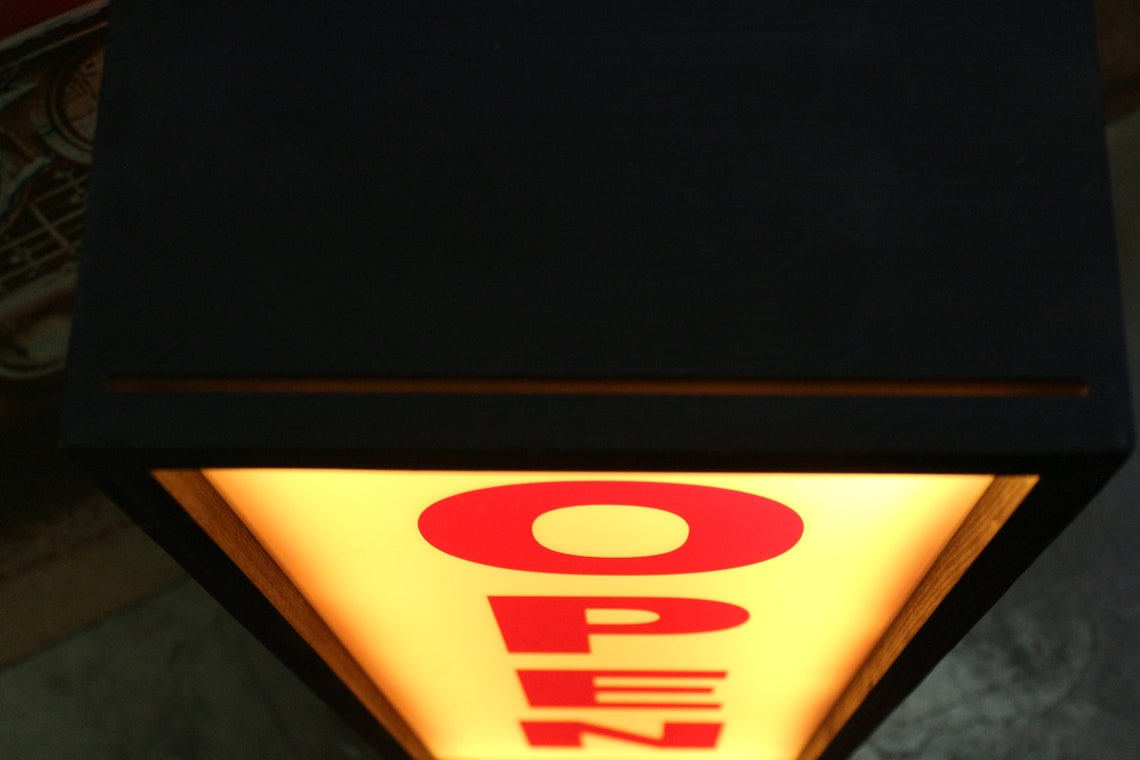 Remote Control OPEN Sign Light Box Sign Open Sign Light Etsy