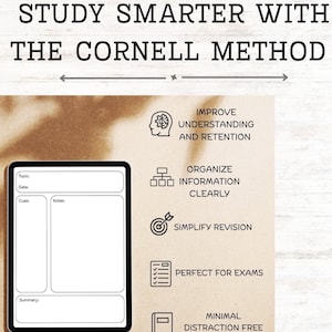 Cyfrowy notatnik Cornell Notes | Planer nauki (wersja cyfrowa do pobrania)