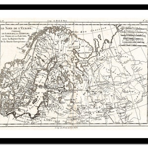 Mapa antiguo de Noruega, Suecia, Finlandia, Europa, 1780. Lámina artística. Póster vintage. Imagen antigua. Decoración de pared retro. Tallas S a XXL. MEU007