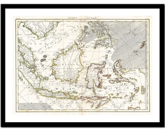 Sumatra Sulawesi Instant Download \ Country Map \ Map Wall Art \ Map Print Printable Poster Map of Indonesia Java