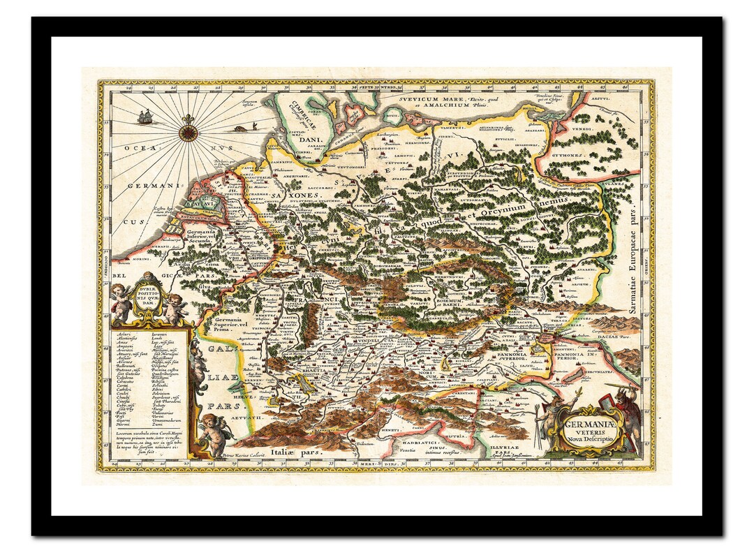 Old Map of Germany Europe 1657 - Art Print - Vintage Poster - Antique ...